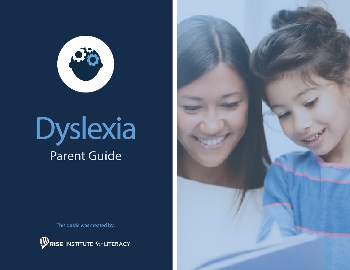 Cover of the RISE Institute for Literacy Dyslexia Parent Guide